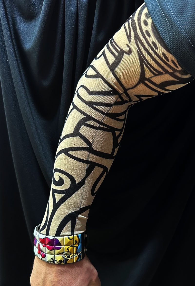 Giyilebilir Kol Dövmesi Çorap Dövme 3D Baskılı Kol Bacak Dövme 2 Adet Model 12 (Lisinya)