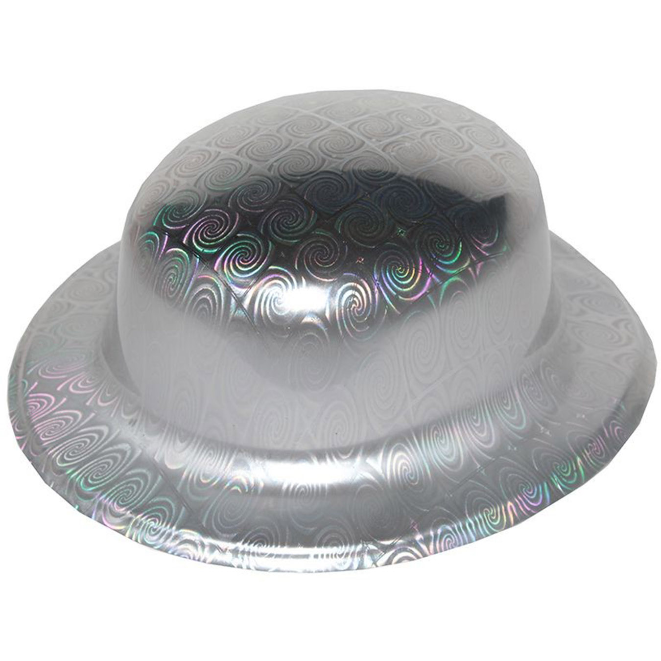 Gümüş Renk Hologramlı Plastik Yuvarlak Melon 27x24 cm (Lisinya)