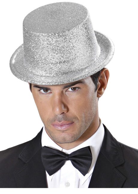 Gümüş Renk Uzun Plastik Simli Parti Şapkası (Lisinya)