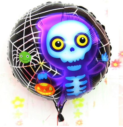 Halloween İskelet Hayalet Folyo Balon 18 inç (Lisinya)