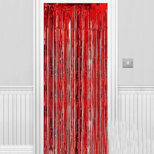 Işıltılı Duvar ve Kapı Perdesi Kırmızı 90x200 cm (Lisinya)