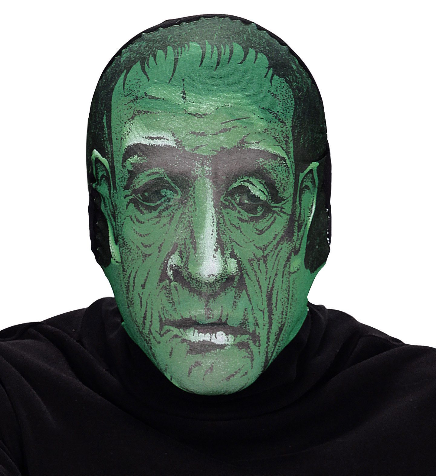 Kafaya Tam Geçmeli Bez Frankenstein Maskesi - Streç Korku Maskesi - 3D Baskılı Maske Model 5 (Lisinya)