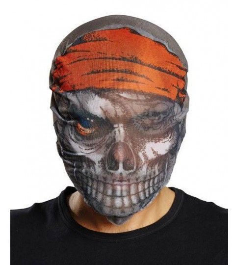 Kafaya Tam Geçmeli Bez Korsan Maskesi - Streç Korku Maskesi - 3D Baskılı Maske Model 4 (Lisinya)
