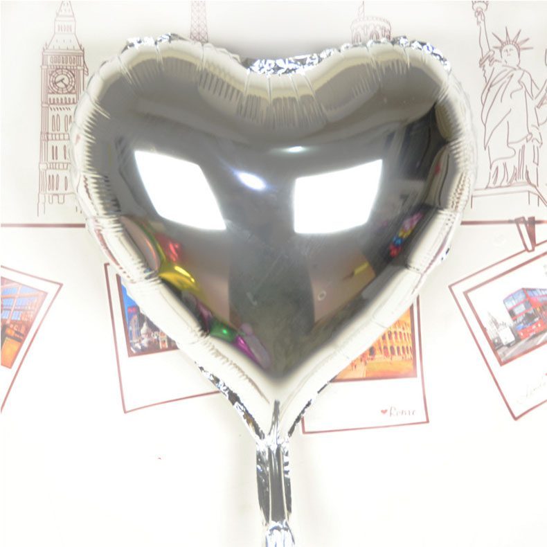 Kalp Uçan Balon Folyo Gümüş 80 cm 32 inç (Lisinya)