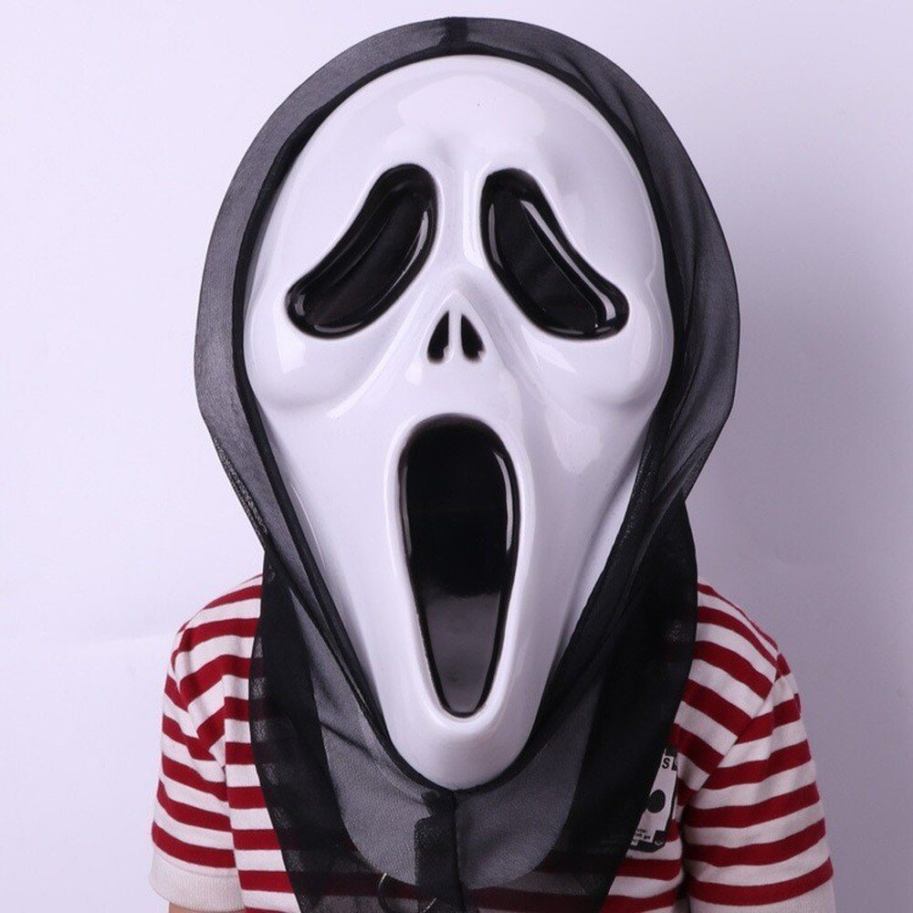 Kapşonlu Çığlık Maskesi Scream Maskesi - Hayalet Maskesi 33x21 cm (Lisinya)