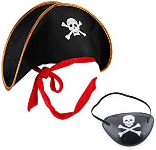 Kaptan Jack Çocuk Korsan Şapkası ve Göz Bandı Seti (Lisinya)