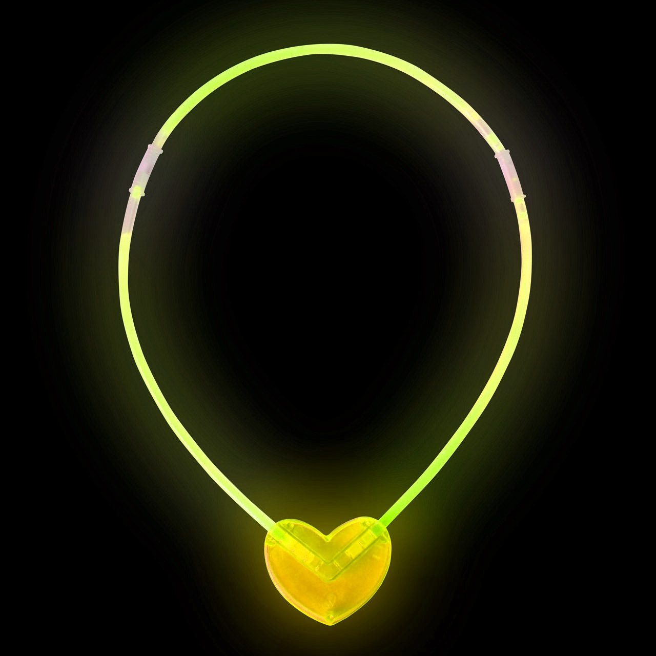 Karanlıkta Yanan Glow Kalp Şekilli Kolye 6 Renk 6 Adet (Lisinya)