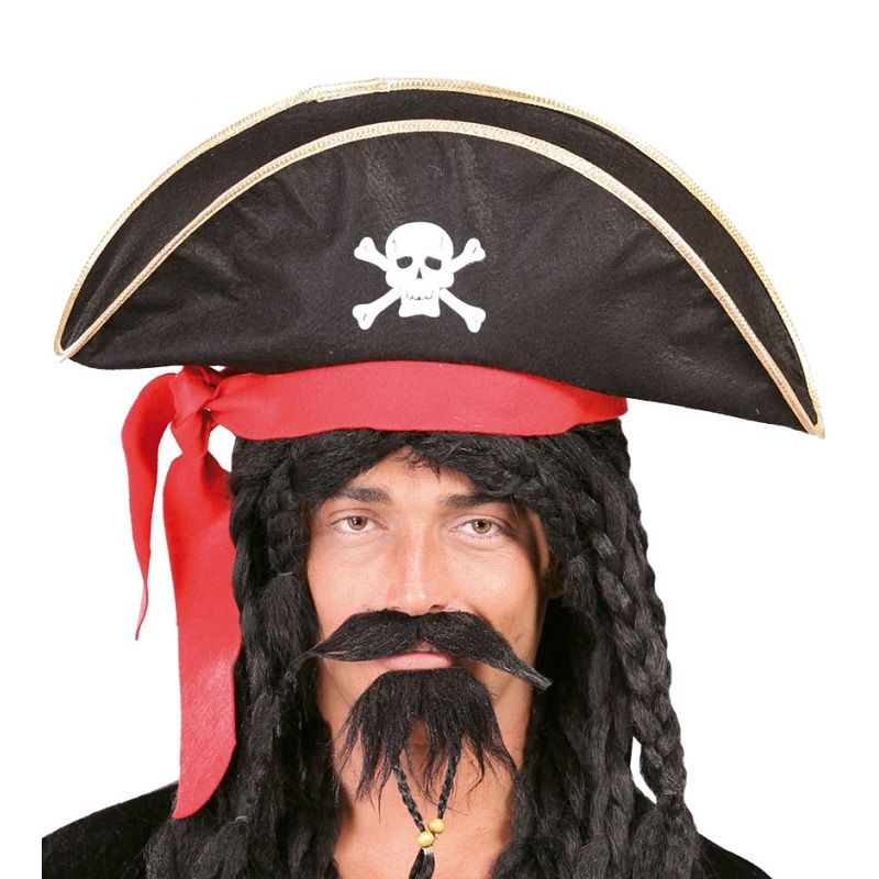 Karayip Korsanları Kaptan Jack Kumaş Korsan Şapkası Yetişkin (Lisinya)