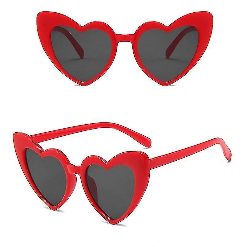 Kırmızı Renk Kalp Şekilli Parti Gözlüğü 15x5 cm (Lisinya)