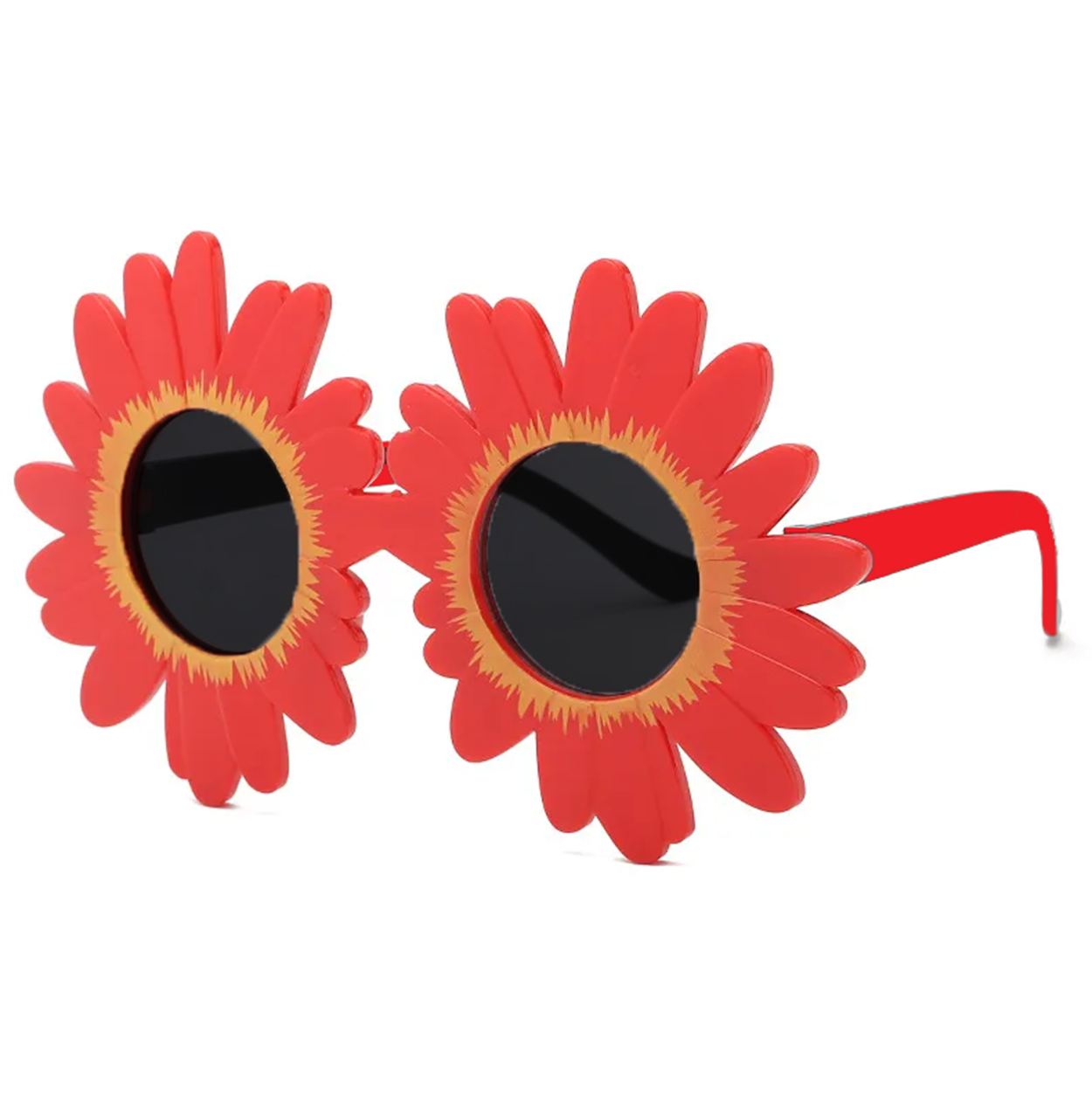 Kırmızı Renk Papatya Şekilli Parti Gözlüğü 18x10 cm (Lisinya)