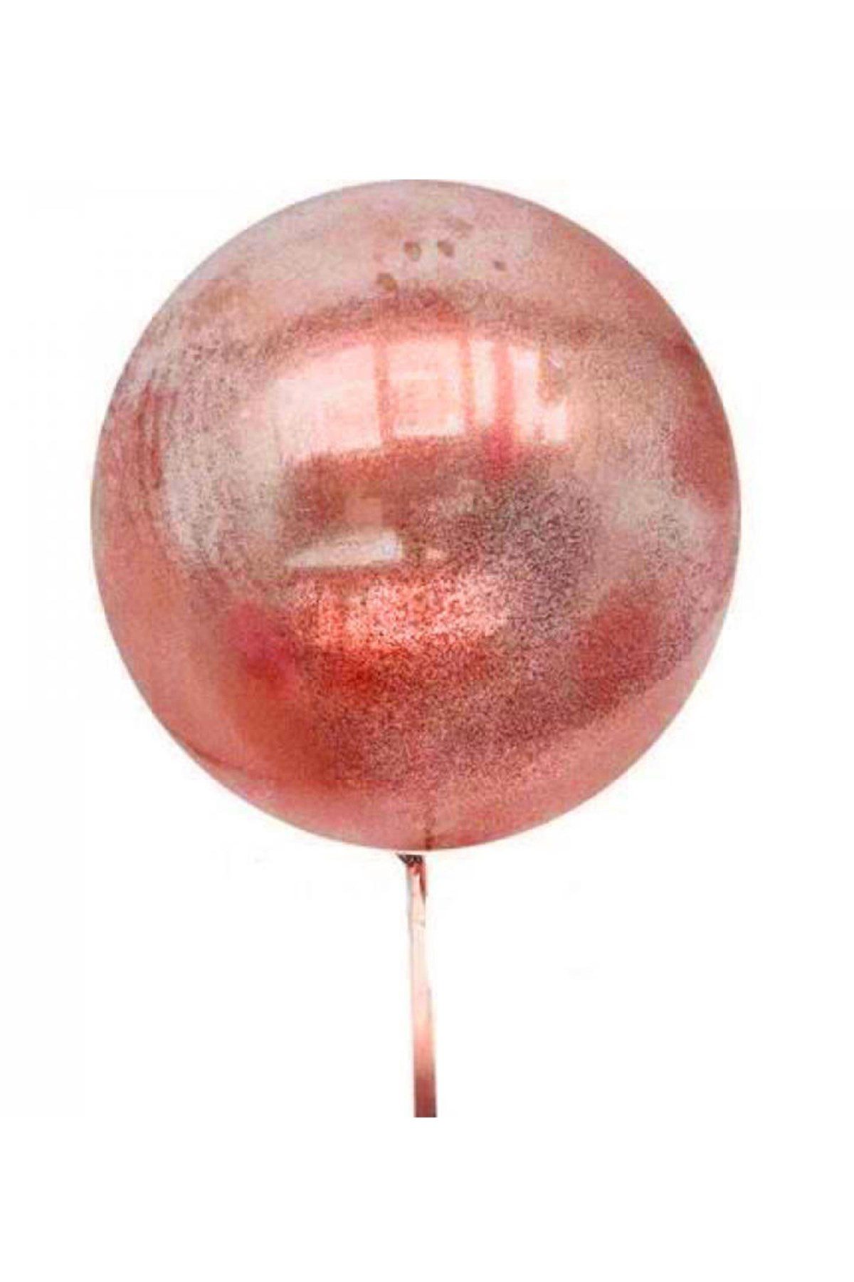 Kırmızı Simli Yuvarlak Şeffaf Balon 24 İnç (Lisinya)