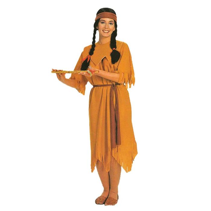 Kızılderili Prensesi Kostümü - Pocahantas Kostümü - Hintli Bayan Kostümü Yetişkin Boy (Lisinya)