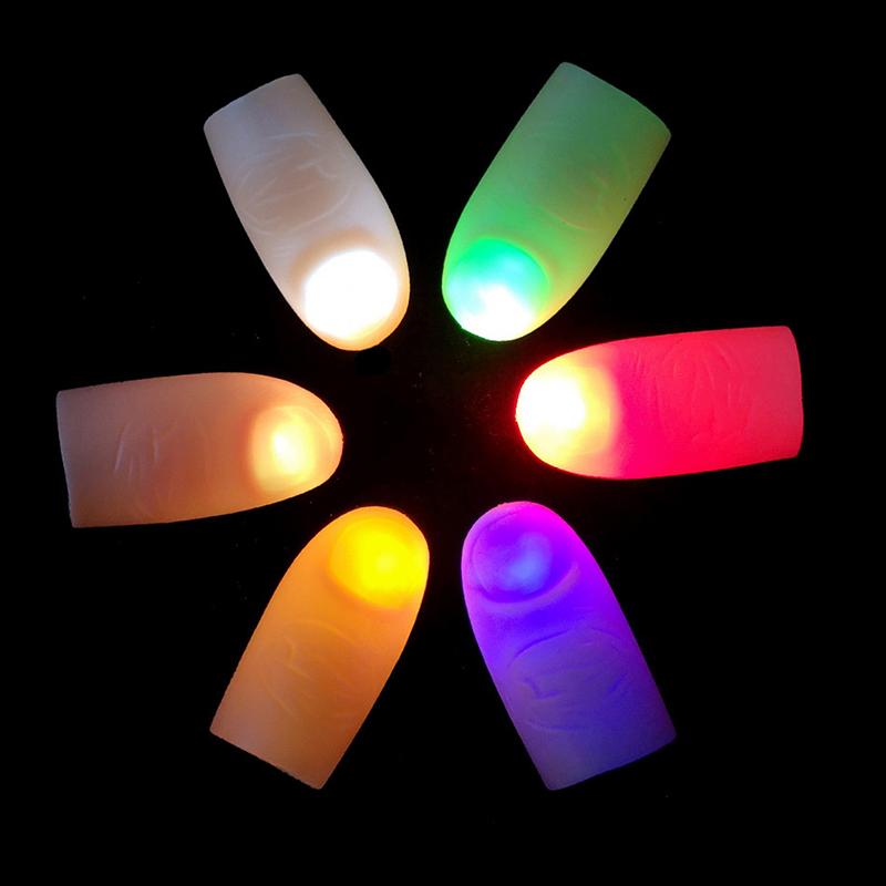 Led Işıklı Renkli Sihirli Parmak Işıklı Parmak Şaka Parmak 1 Adet (Lisinya)