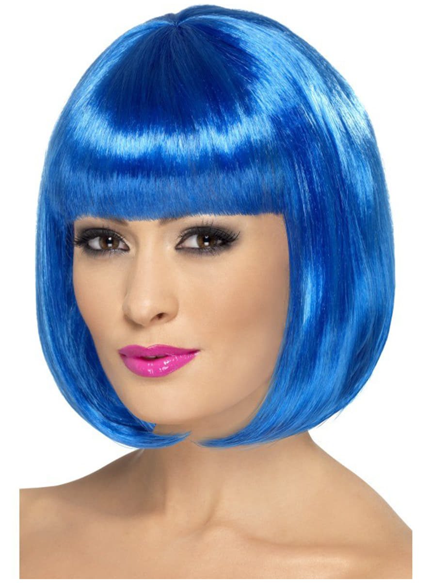 Mavi Renk Parti Peruğu Kısa Küt Saç (Lisinya)