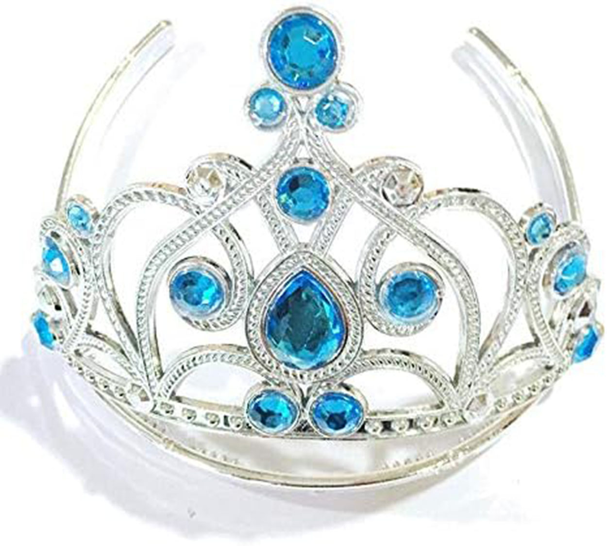 Mavi Taşlı Elsa Çocuk Tacı Prenses Tacı Kraliçe Tacı 16x14 cm (Lisinya)
