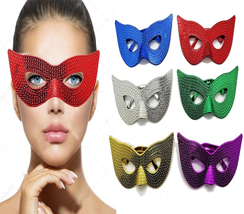 Metalize Ekstra Parlak Maske Model Parti Gözlüğü 6 Renk 6 Adet (Lisinya)