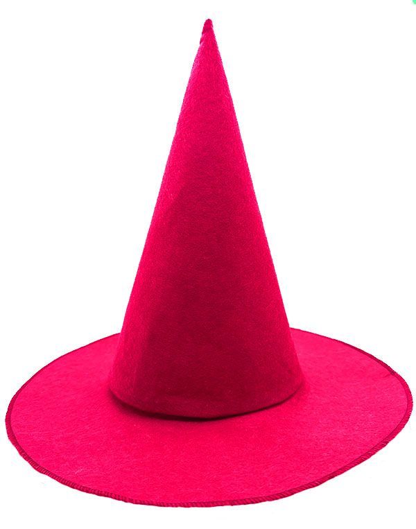 Pembe Fuşya Renk Keçe Cadı Şapkası Yetişkin Çocuk Uyumlu 35X38 cm (Lisinya)