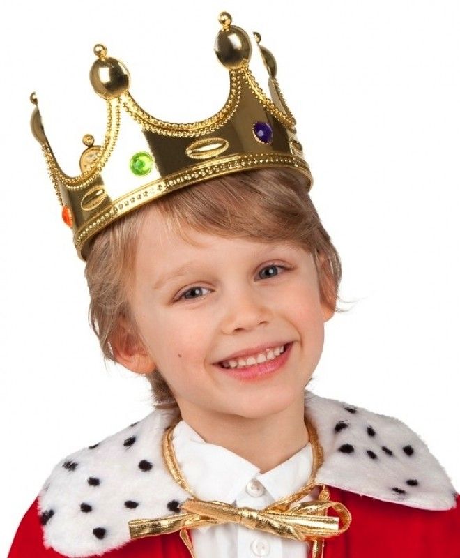 Plastik Kral Tacı Altın Renk Çocuk Boy  (Lisinya)