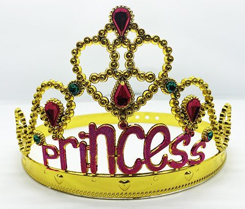 Prenses Yazılı Altın Renk Ayarlanabilir Parti Tacı 60 cm (Lisinya)