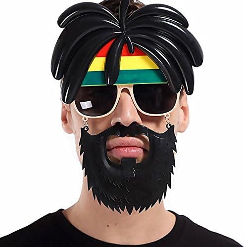 Rasta Peruklu Rasta Sakallı Bob Marley Bıyıklı Parti Gözlüğü 27x18 cm (Lisinya)