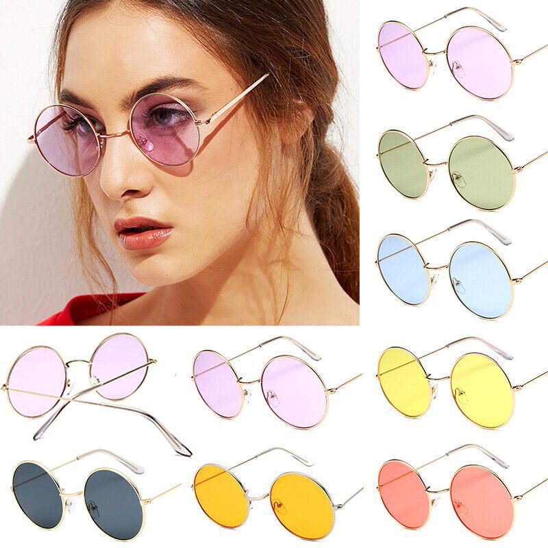 Renkli Lennon Retro İmaj Gözlükleri 6 Renk 6 Adet (Lisinya)