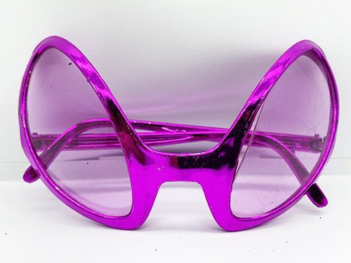 Retro Gözlük - 80 li 90 lı Yıllar Parti Gözlüğü Fuşya Renk 8x13 cm (Lisinya)