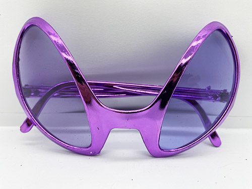 Retro Gözlük - 80 li 90 lı Yıllar Parti Gözlüğü Mor Renk 8x13 cm (Lisinya)