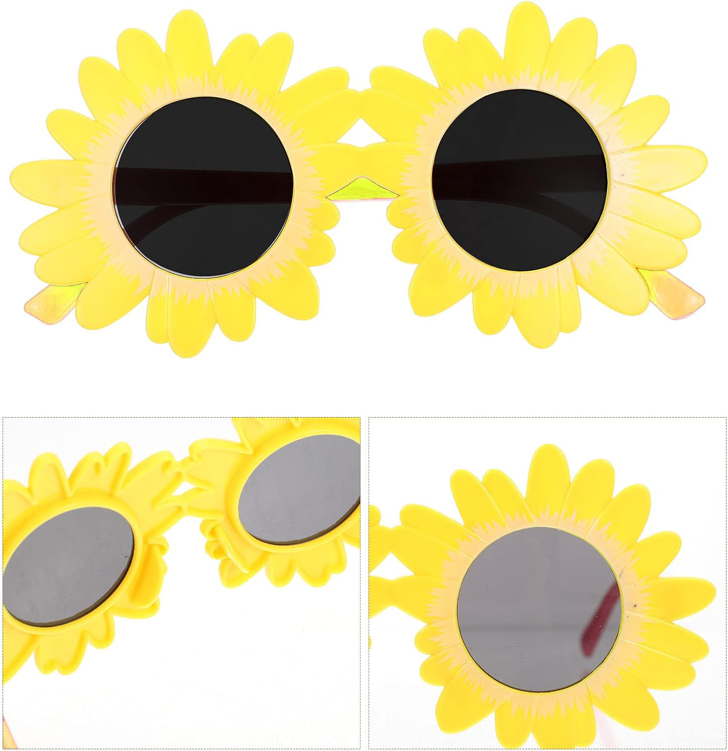 Sarı Renk Papatya Şekilli Parti Gözlüğü 18x10 cm (Lisinya)