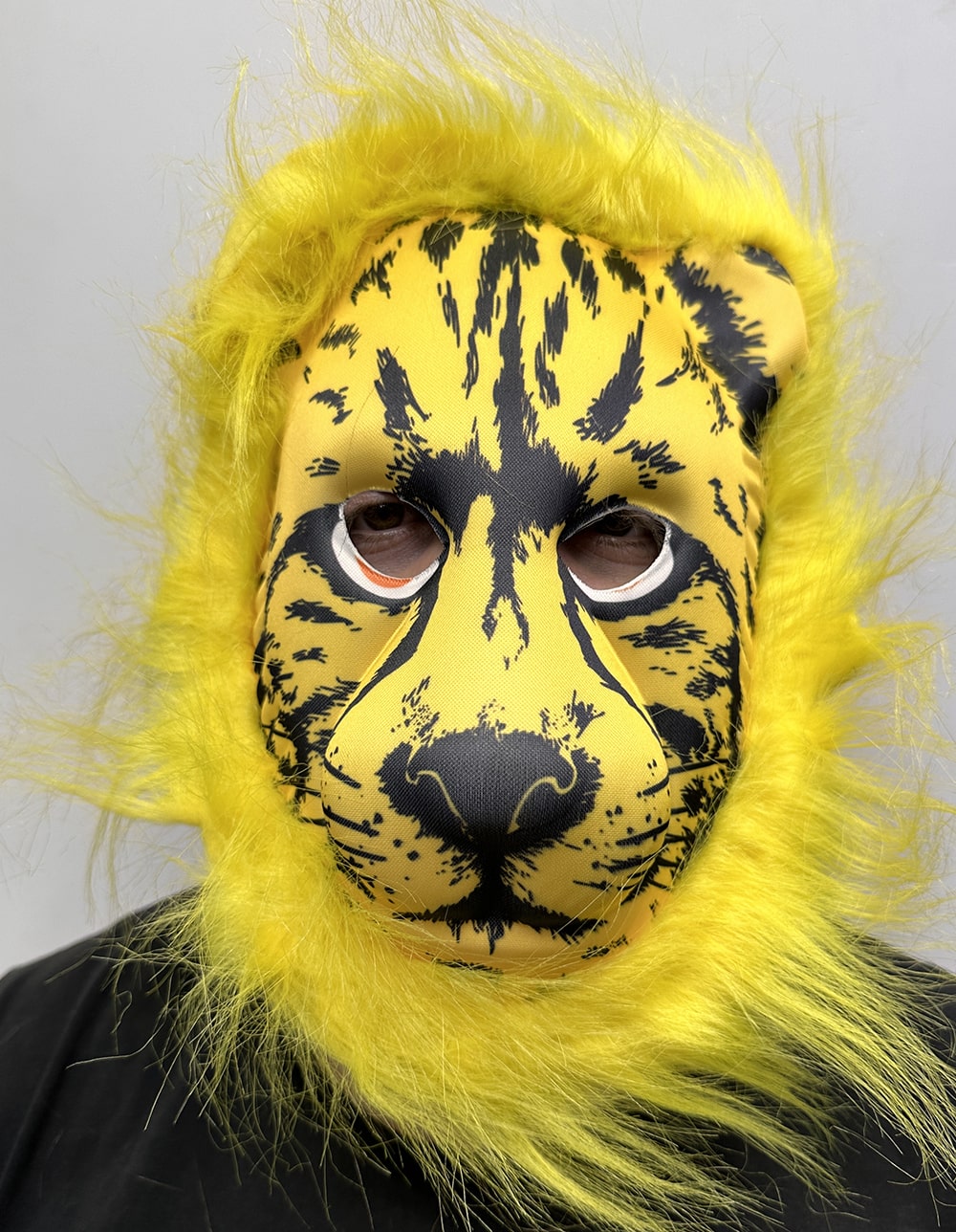 Sarı Yeleli Sarı Saçlı Aslan Maskesi Mega Peluş 2 No (Lisinya)