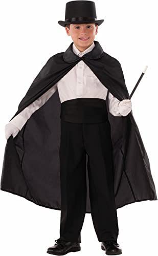 Sihirbaz Pelerini 90 cm ve Sihirbaz Şapkası Siyah Renk Çocuk Boy  (Lisinya)