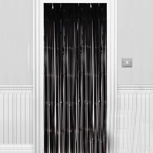 Siyah Renk Işıltılı Duvar ve Kapı Perdesi 100x220 cm (Lisinya)