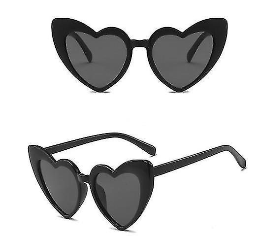 Siyah Renk Kalp Şekilli Parti Gözlüğü 15x5 cm (Lisinya)