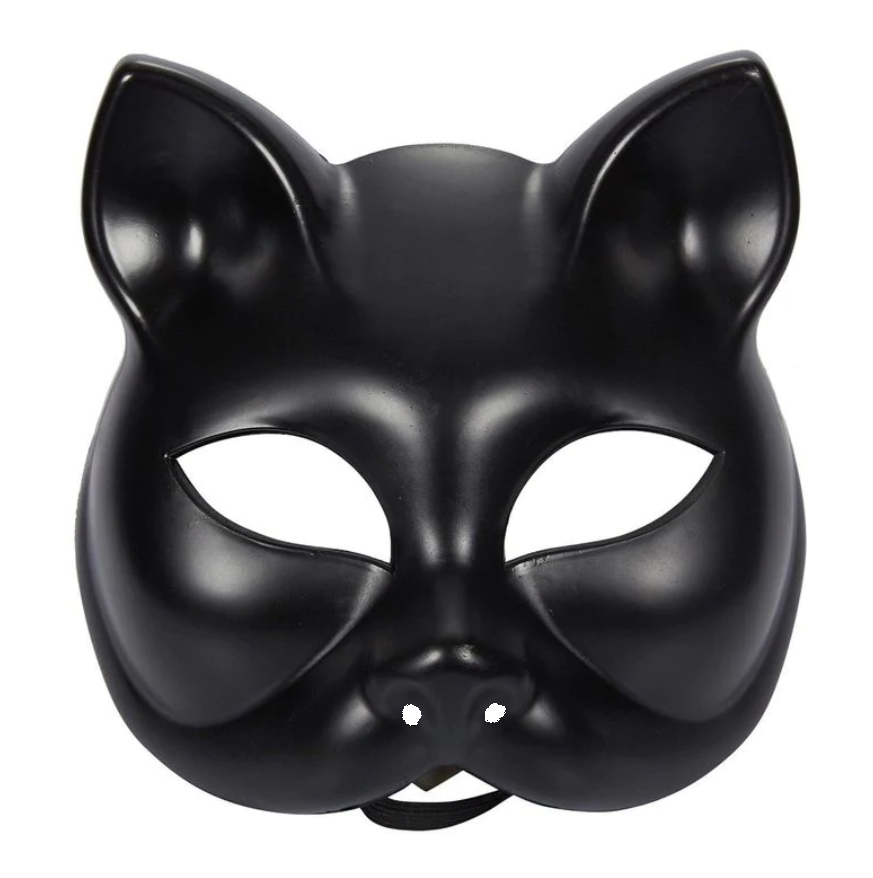 Siyah Renk Lüks Kedi Maskesi 12x13 cm (Lisinya)
