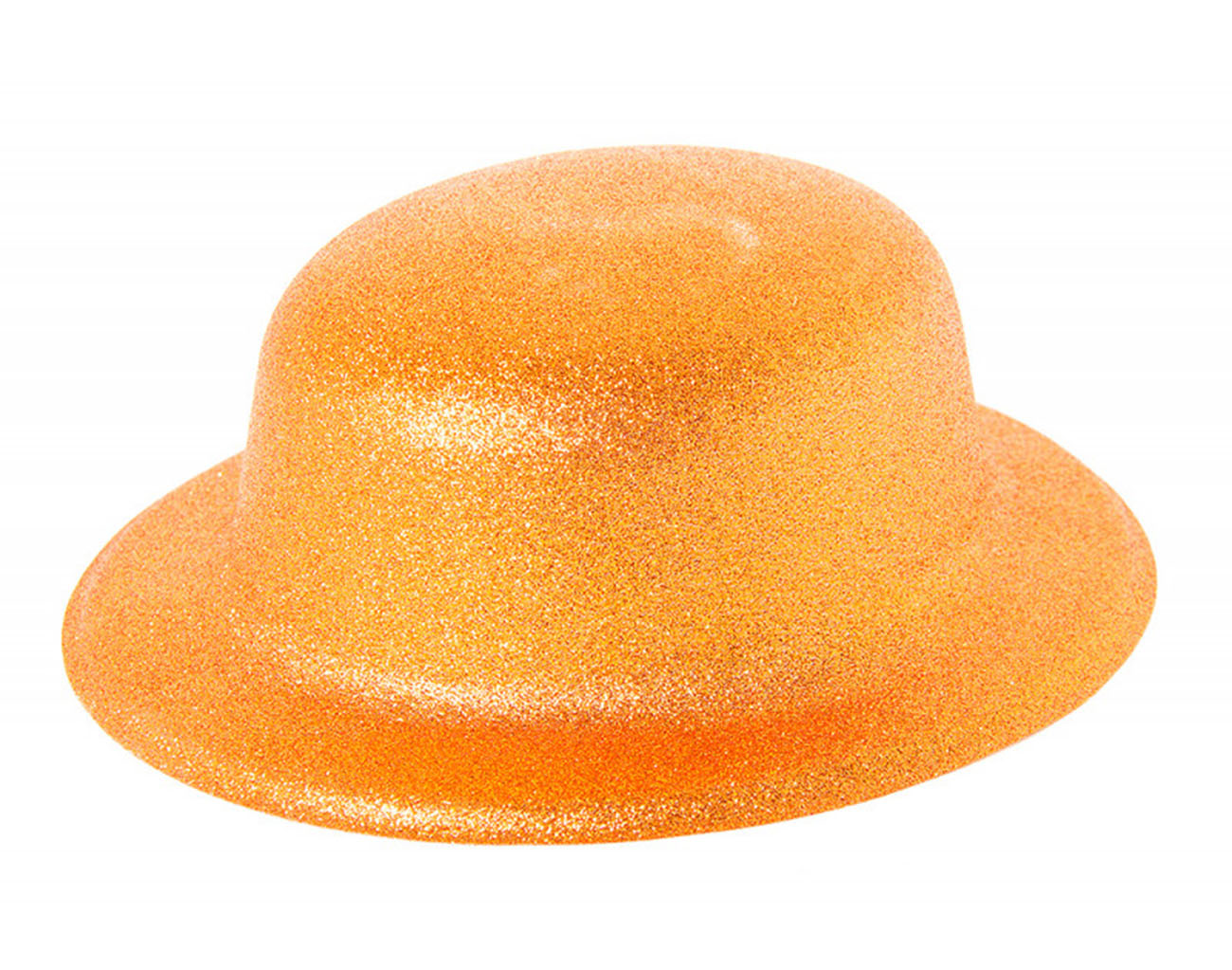 Turuncu Renk Simli Melon Yuvarlak Parti Şapkası 24x26 cm (Lisinya)