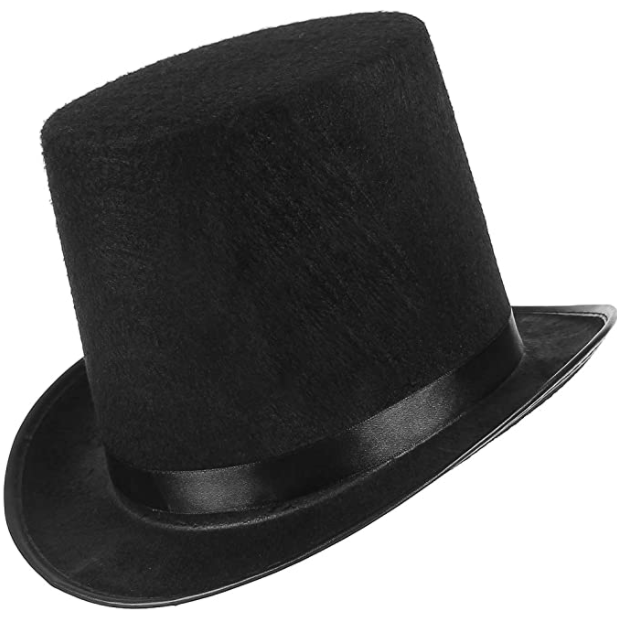 Yetişkinler İçin Siyah Renk Ringmaster Sihirbaz Şapkası Silindir Şapka (Lisinya)