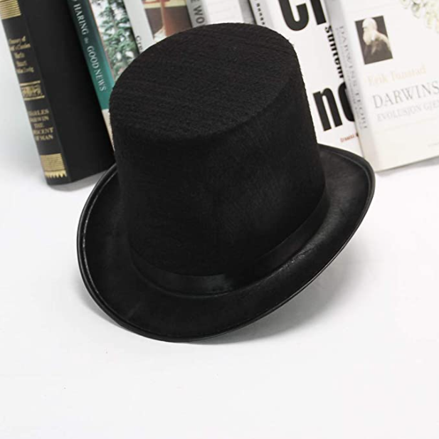 Yetişkinler İçin Siyah Renk Ringmaster Sihirbaz Şapkası Silindir Şapka (Lisinya)