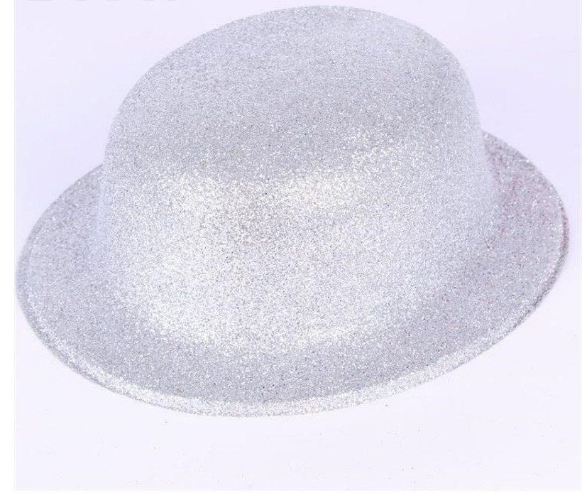 Gümüş Renk Yuvarlak Simli Plastik Parti Şapkası (Lisinya)