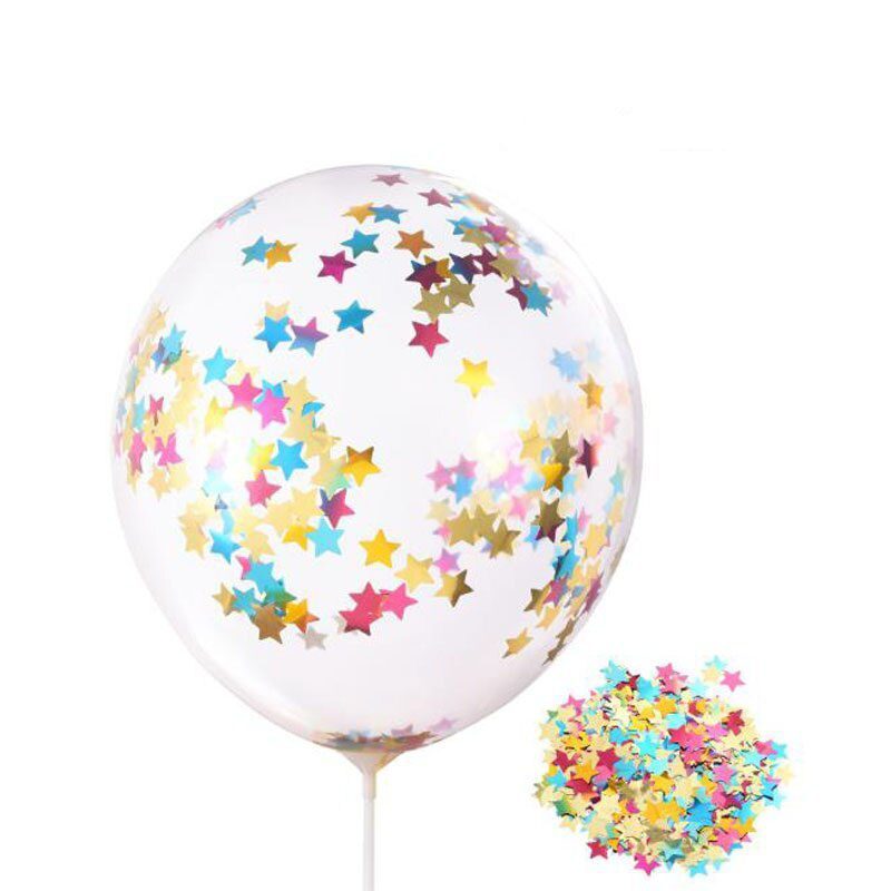 Yıldız Pullu Şeffaf Yuvarlak Balon 24 İnç (Lisinya)
