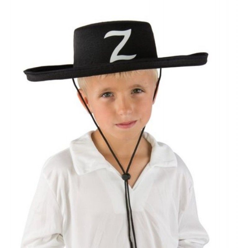 Z Logolu Çocuk Boy Bağcıklı Zorro Şapkası (Lisinya)