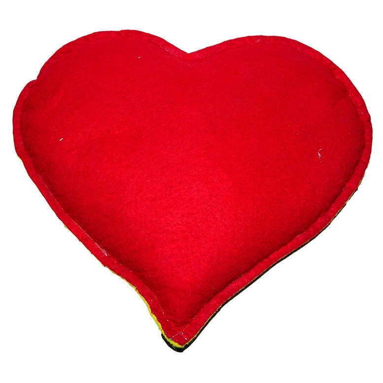 Lisinya214 Kalp Desenli Doğal Kaya Tuzu Yastığı Sarı - Kırmızı 2-3 Kg