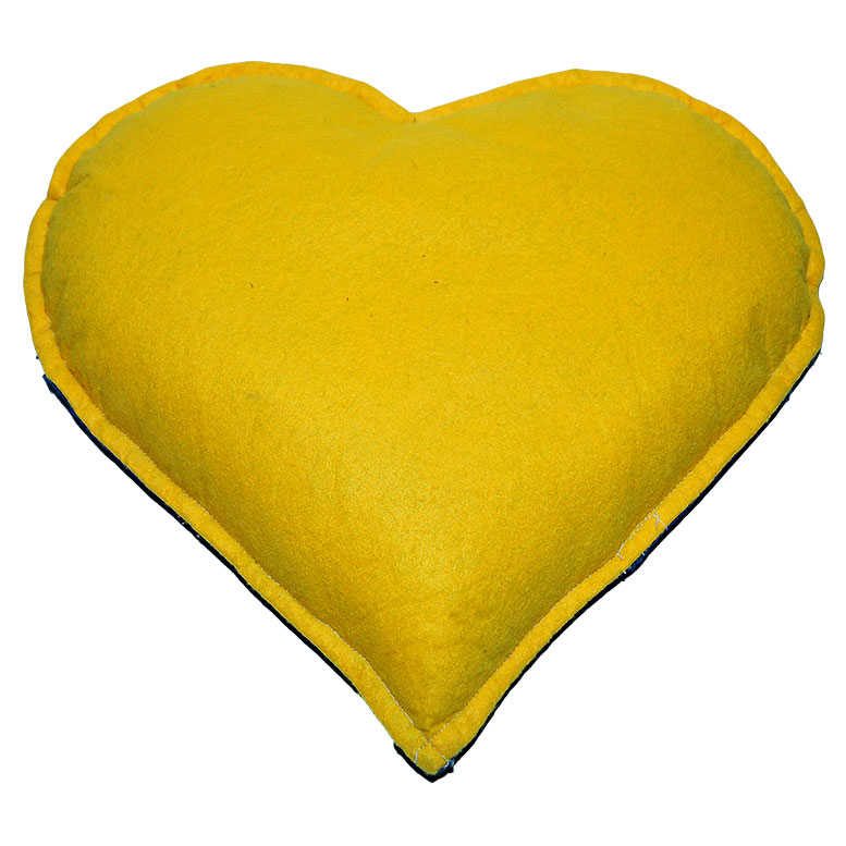 Lisinya214 Kalp Desenli Doğal Kaya Tuzu Yastığı Sarı - Lacivert 2-3 Kg