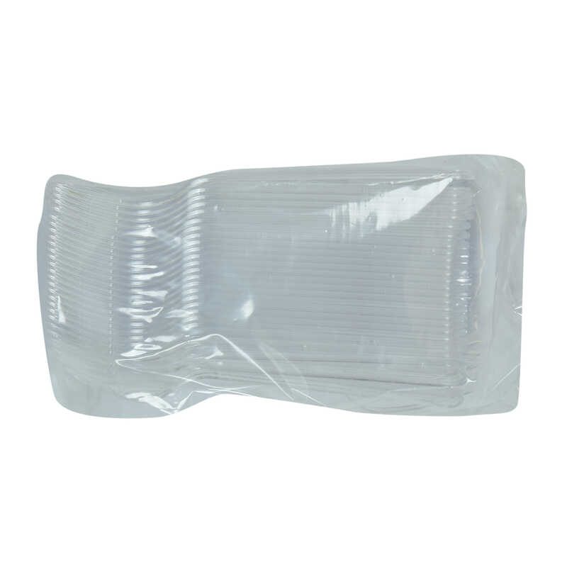 Lisinya214 Lüks Çatal Sert Plastik Şeffaf 50 Adet 1 Paket