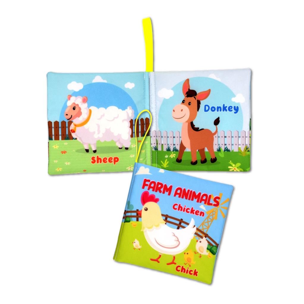 Lisinya247  İngilizce Çiftlik Hayvanları Kumaş Sessiz Kitap