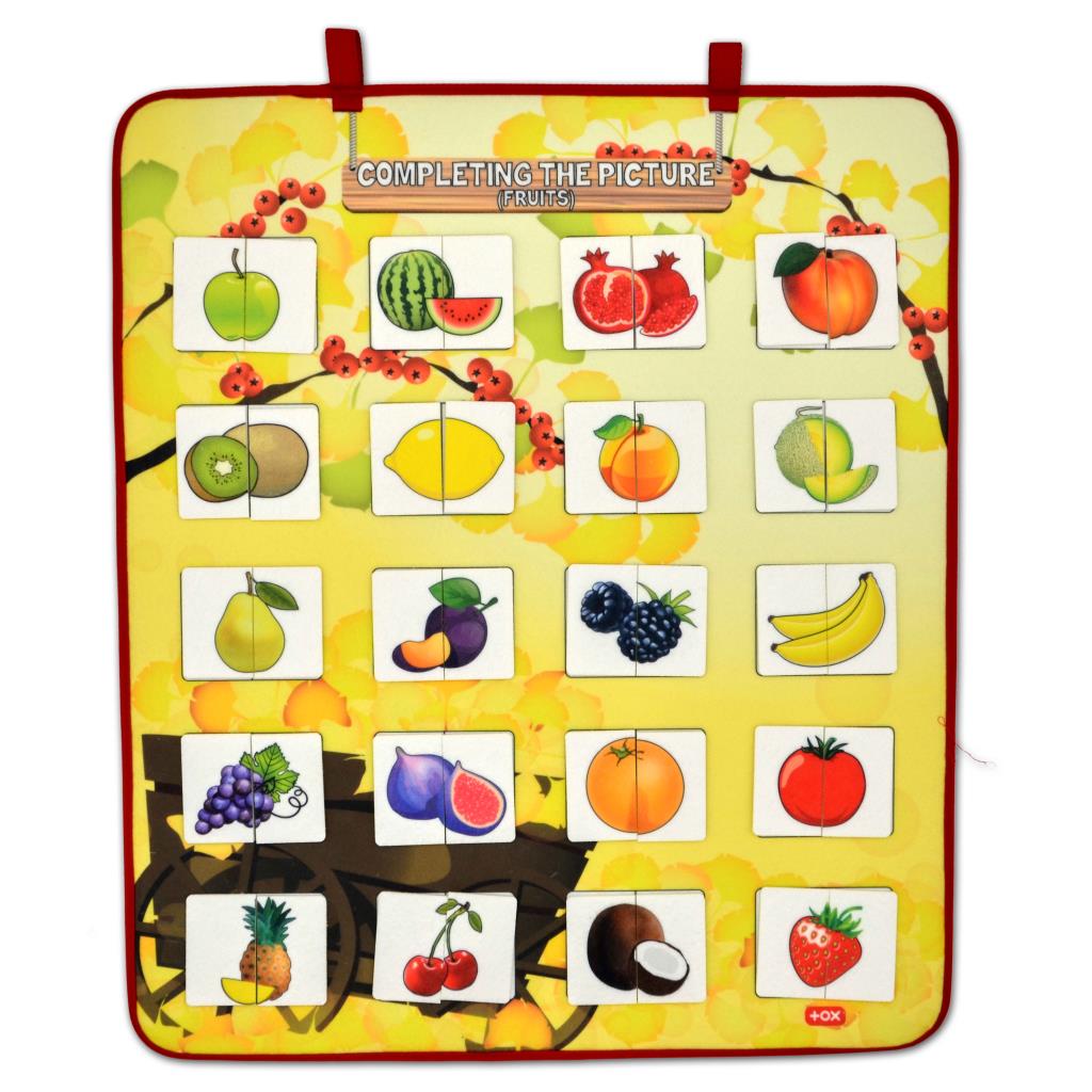 Lisinya247 İngilizce Parça-Bütün Meyveler Eşleştirme Oyunu Keçe Cırtlı Duvar Panosu , Eğitici Oyuncak