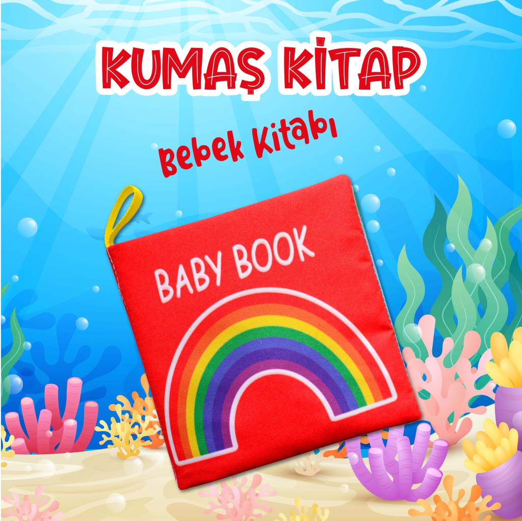 Lisinya247  İngilizce Renkli Bebek Kumaş Sessiz Kitap