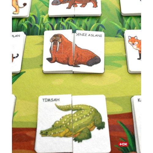 Lisinya247 Parça Bütün Eşleştirme - Vahşi Hayvanlar Keçe Cırtlı Duvar Panosu , Eğitici Oyuncak