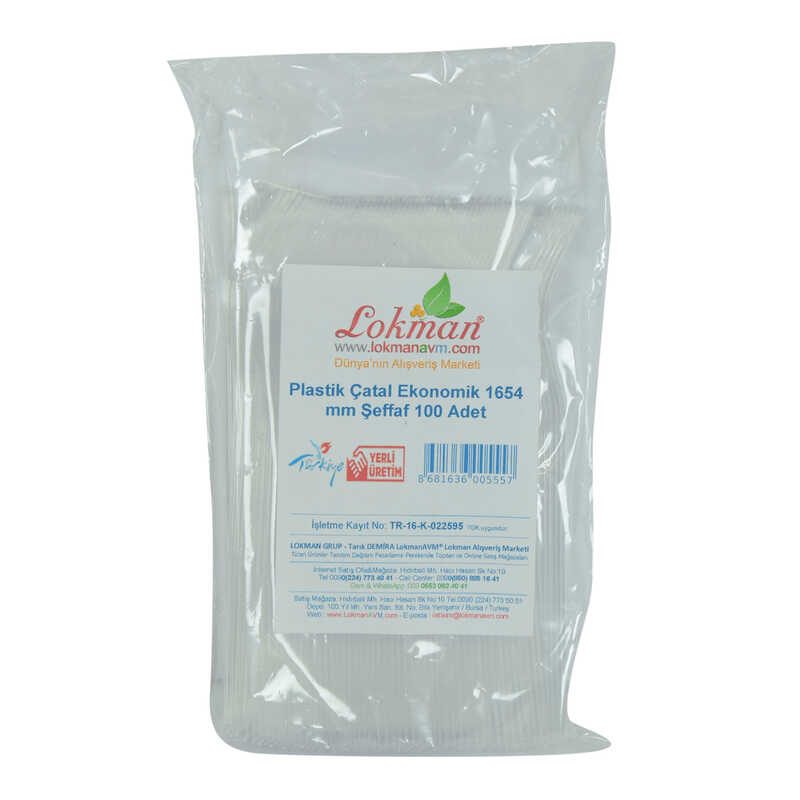 Lisinya214 Plastik Çatal Ekonomik 1654 mm Şeffaf 100 Adet 1 Paket