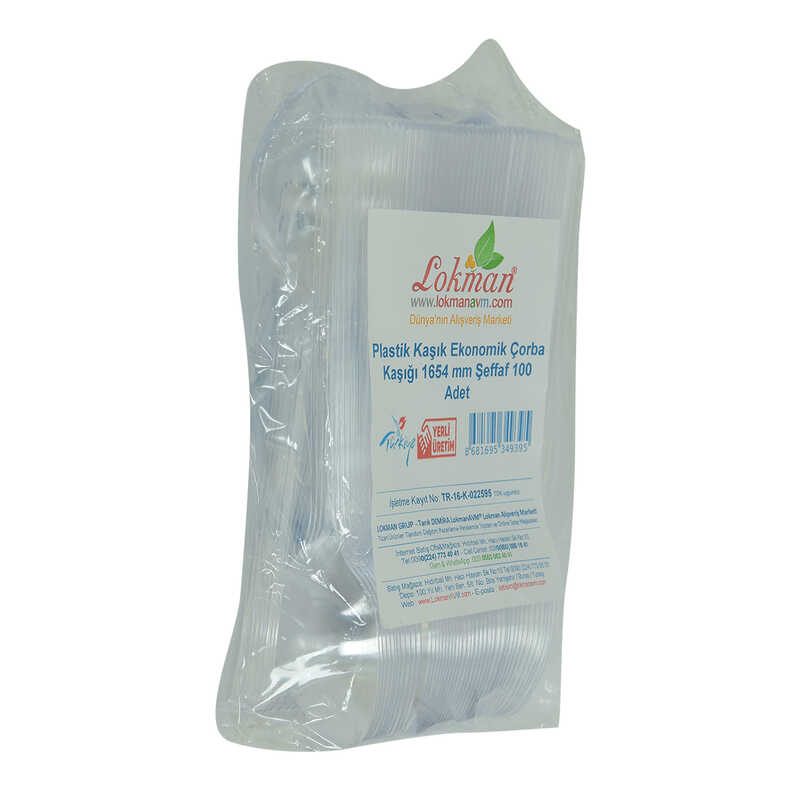 Lisinya214 Plastik Kaşık Ekonomik Çorba Kaşığı 1654 mm Şeffaf 100 Adet 1 Paket