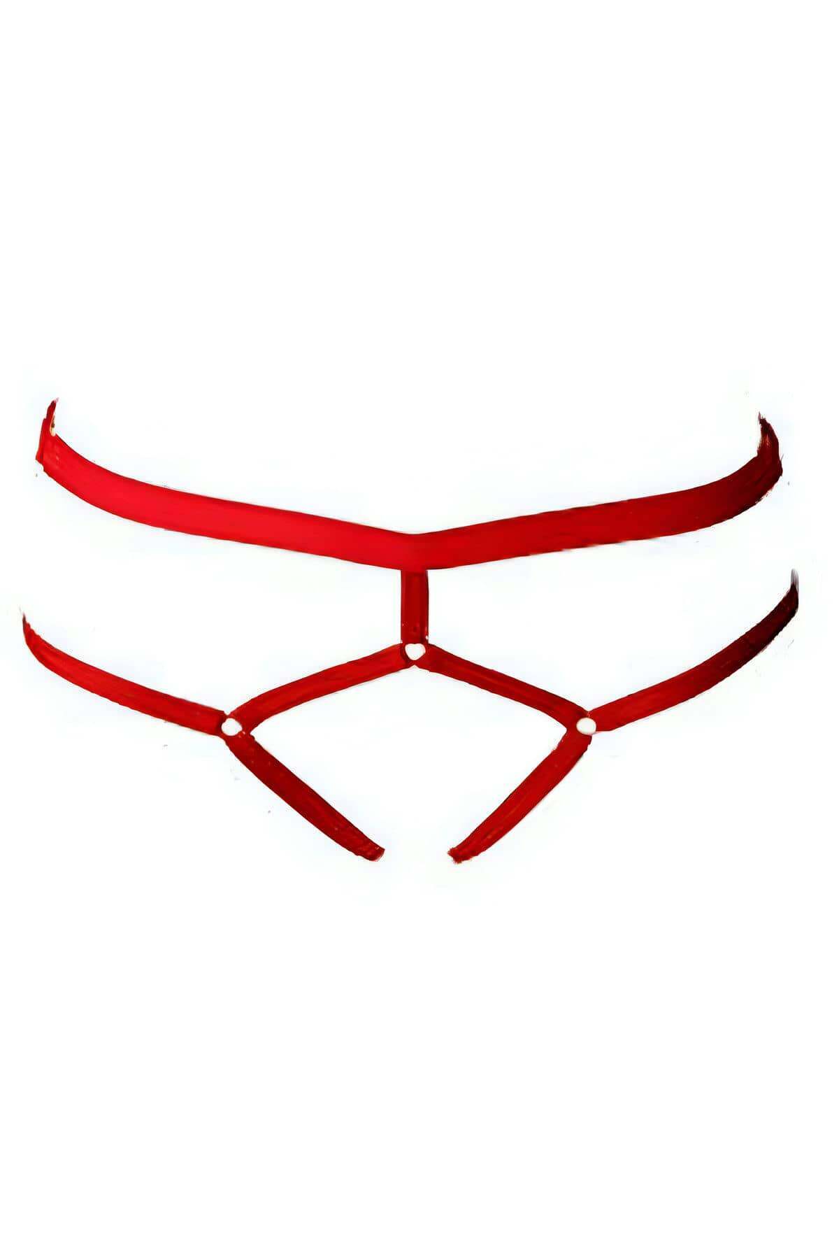 Lisinya41 Seksi Lastik Harness String - Ürün Rengi:Kırmızı