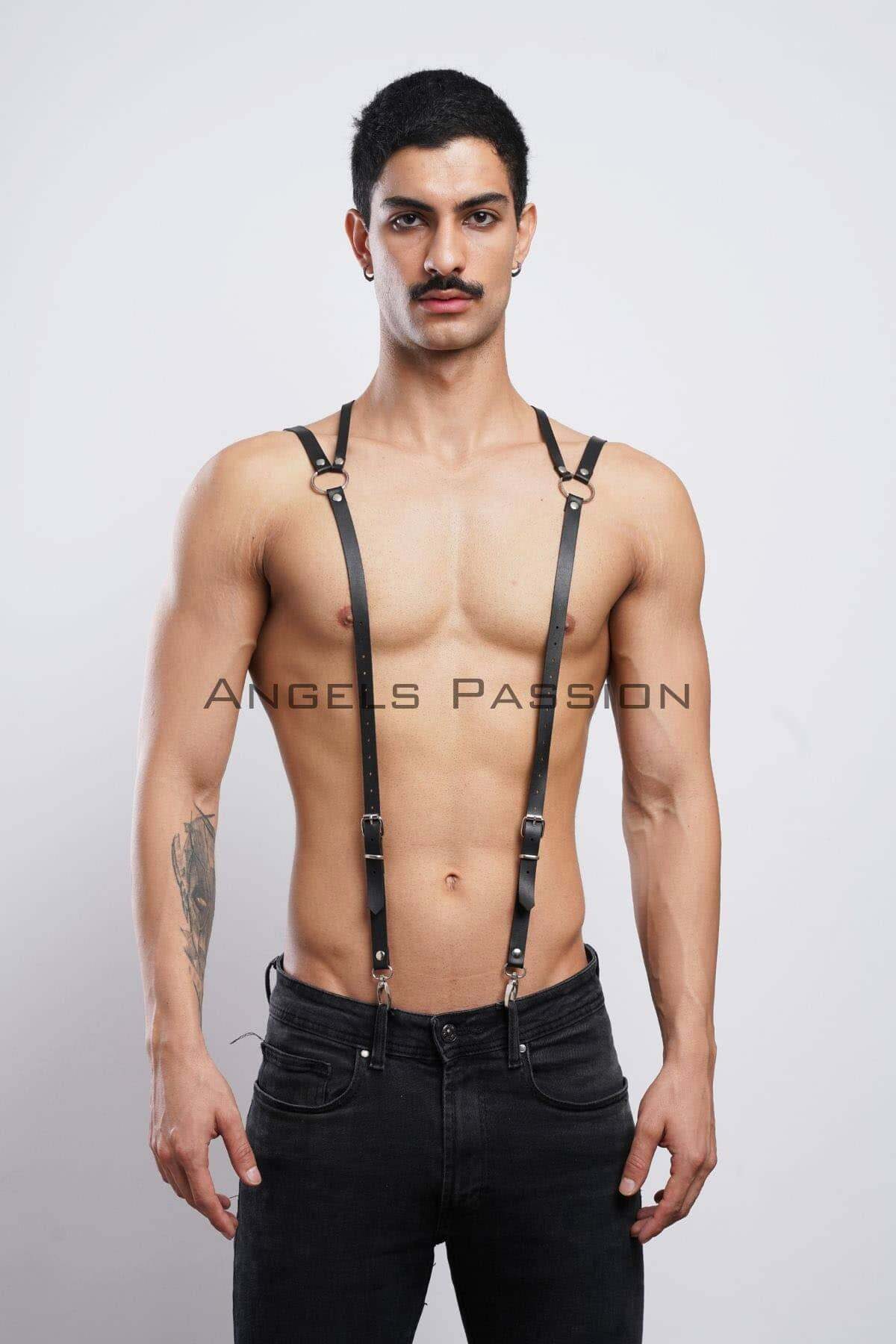 Lisinya41 Sırt Baklava Detaylı Erkek Deri Pantolon Kemeri - Ürün Rengi:Siyah